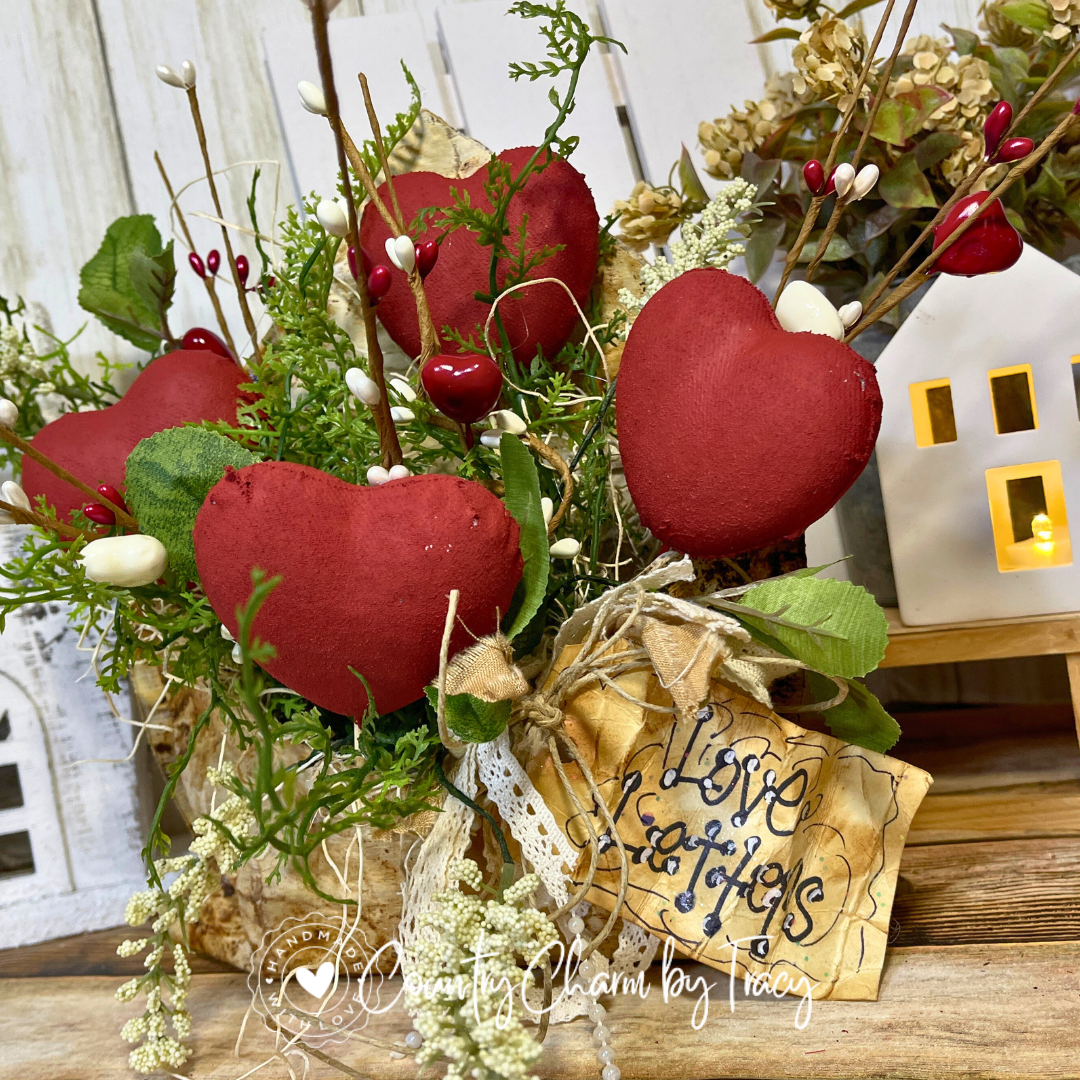 Love Letters Valentine Heart Shelf Sitter