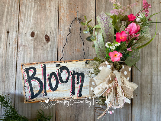 🌷“Bloom” Rustic Spring Wood Wall Hanger – FREE SHIPPING