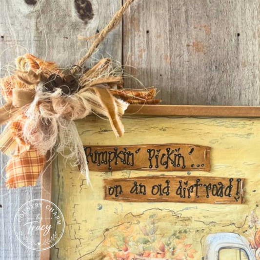 Pumpkin Pickin on an Old Dirt Road - 10x14 Vintage Truck Fall Decor