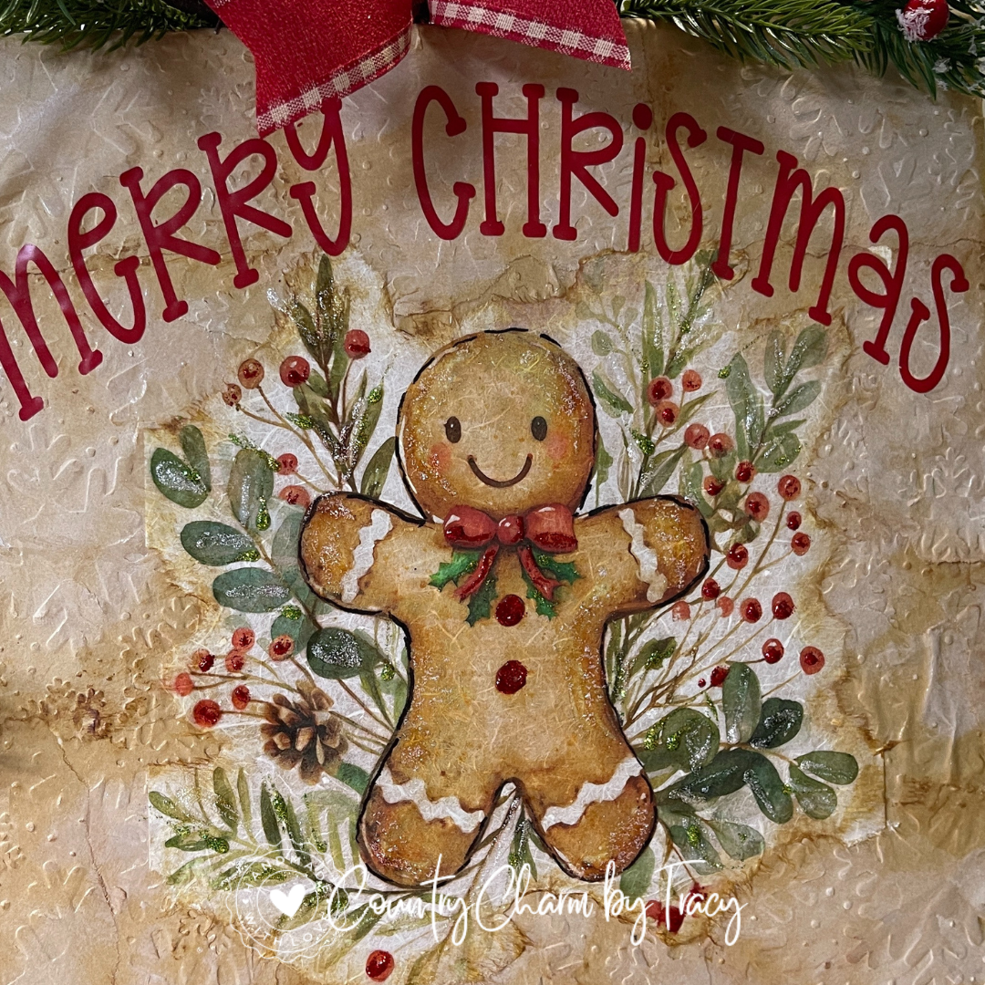 Whimsical Gingy 12x12 Canvas – One of a Kind Christmas Decor |
