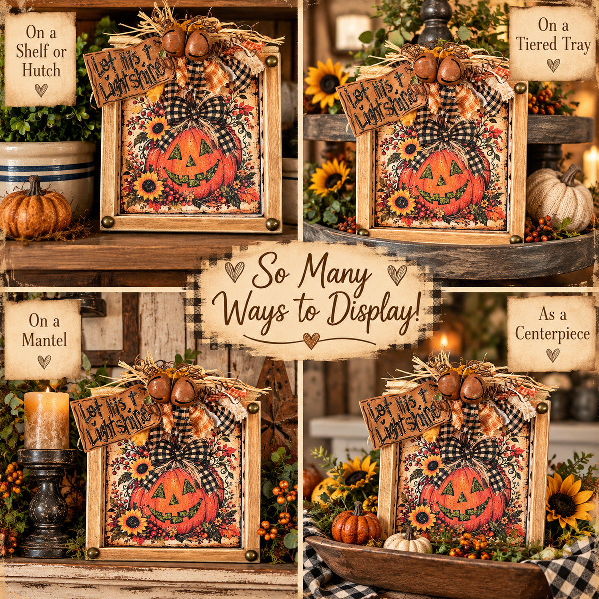 Happy Jack Wood Canvas Decor - 8x8 Shelf Sitter