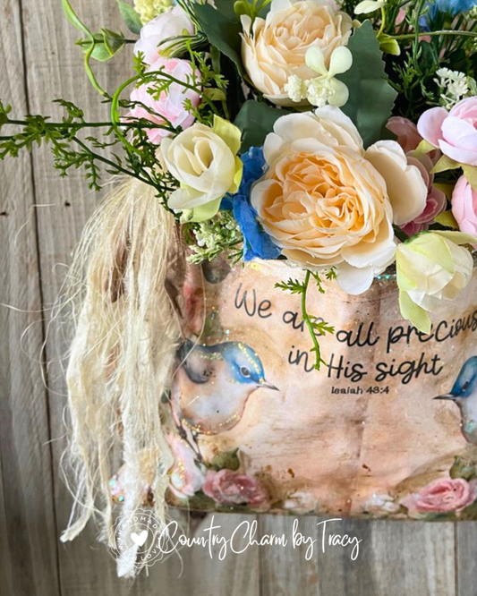 “Precious in His Sight” Floral Pocket Wall Hanger – FREE SHIPPING