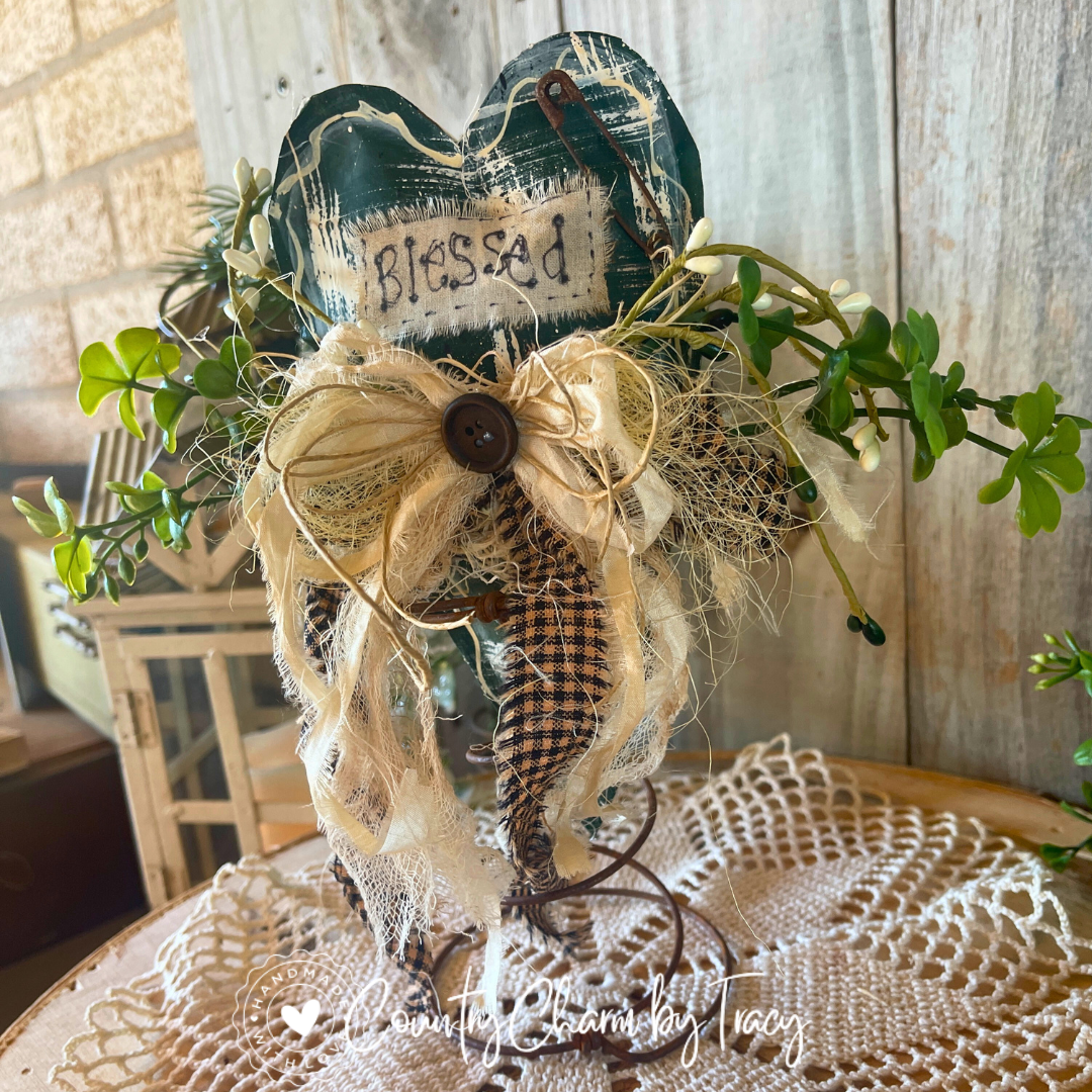 Shamrock Heart Insert with or without Rusty Spring