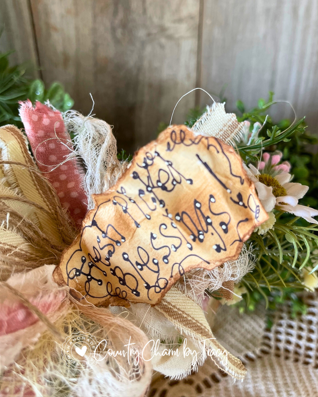 Fresh Picked Blessings Bunny Basket Block Shelf Sitter #5 – FREE SHIPPING