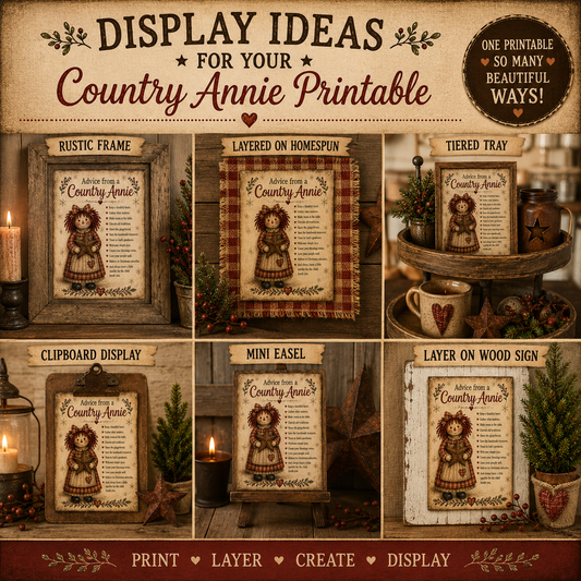 Advice from a Country Annie - Printable Bundle (8x10, 5x7 and Primitive Layering PDF)