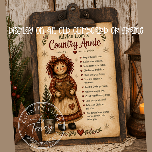 Advice from a Country Annie - 8x10 Digital Download