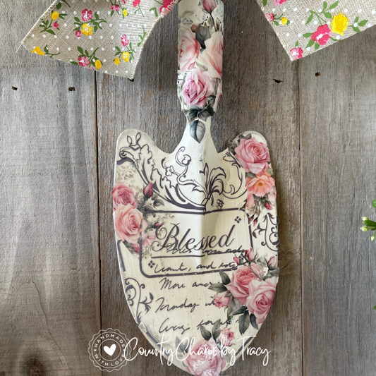 Floral Metal Shovel Wall Decor
