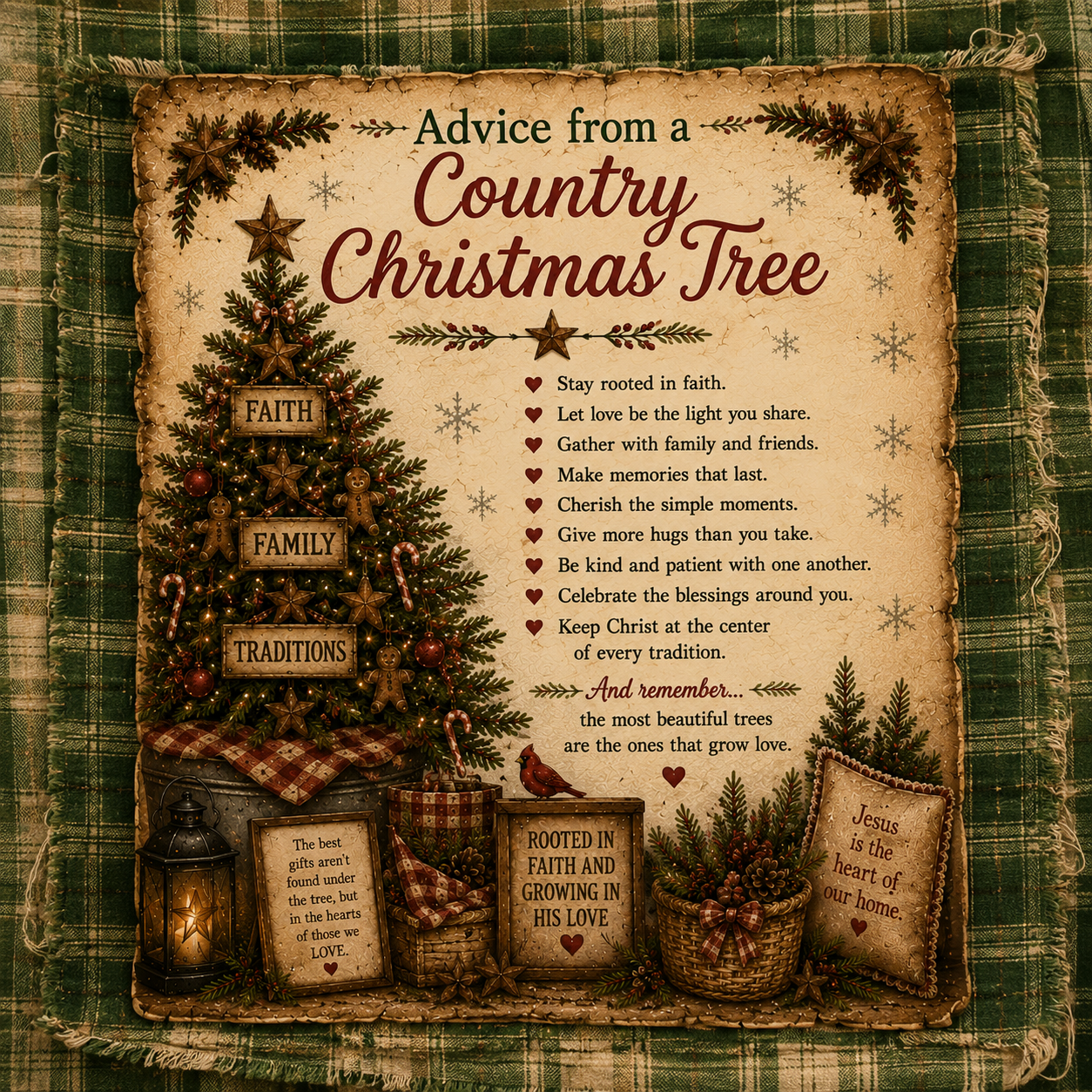 Advice from a Country Christmas Tree - Print Bundle (8x10, 2 5x7 and 2 Primitive Layering 5x5.5 Prints)