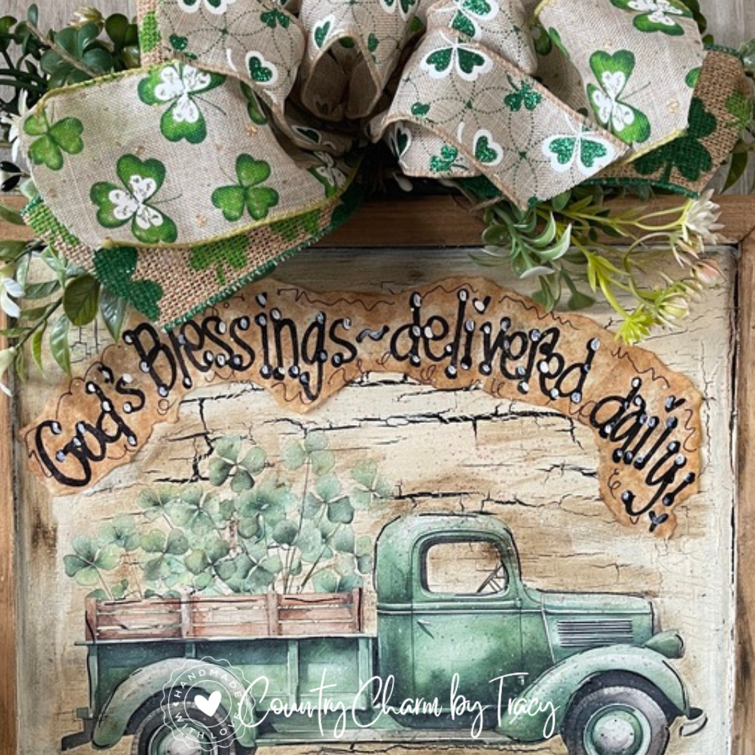 Lucky Clover Truck Blessings Door Hanger #1