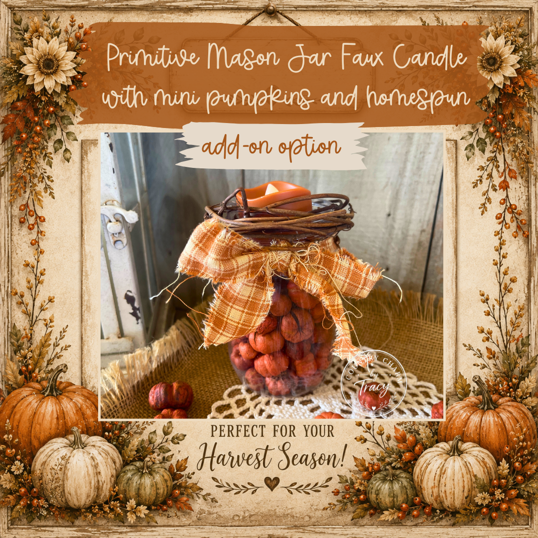 Set of 2 Fall Autumn Primitive Shadow Box Block Decor | Simple Blessings of Autumn and God's Blessings Bloom Here | Shipping Included!