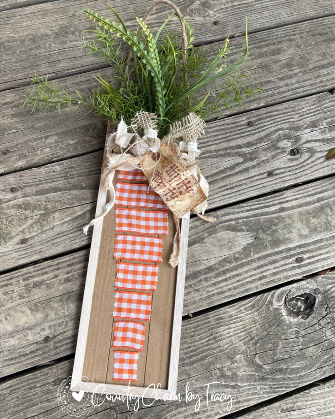 🥕 Farmhouse Ribbon Carrot Wood Sign – FREE SHIPPING