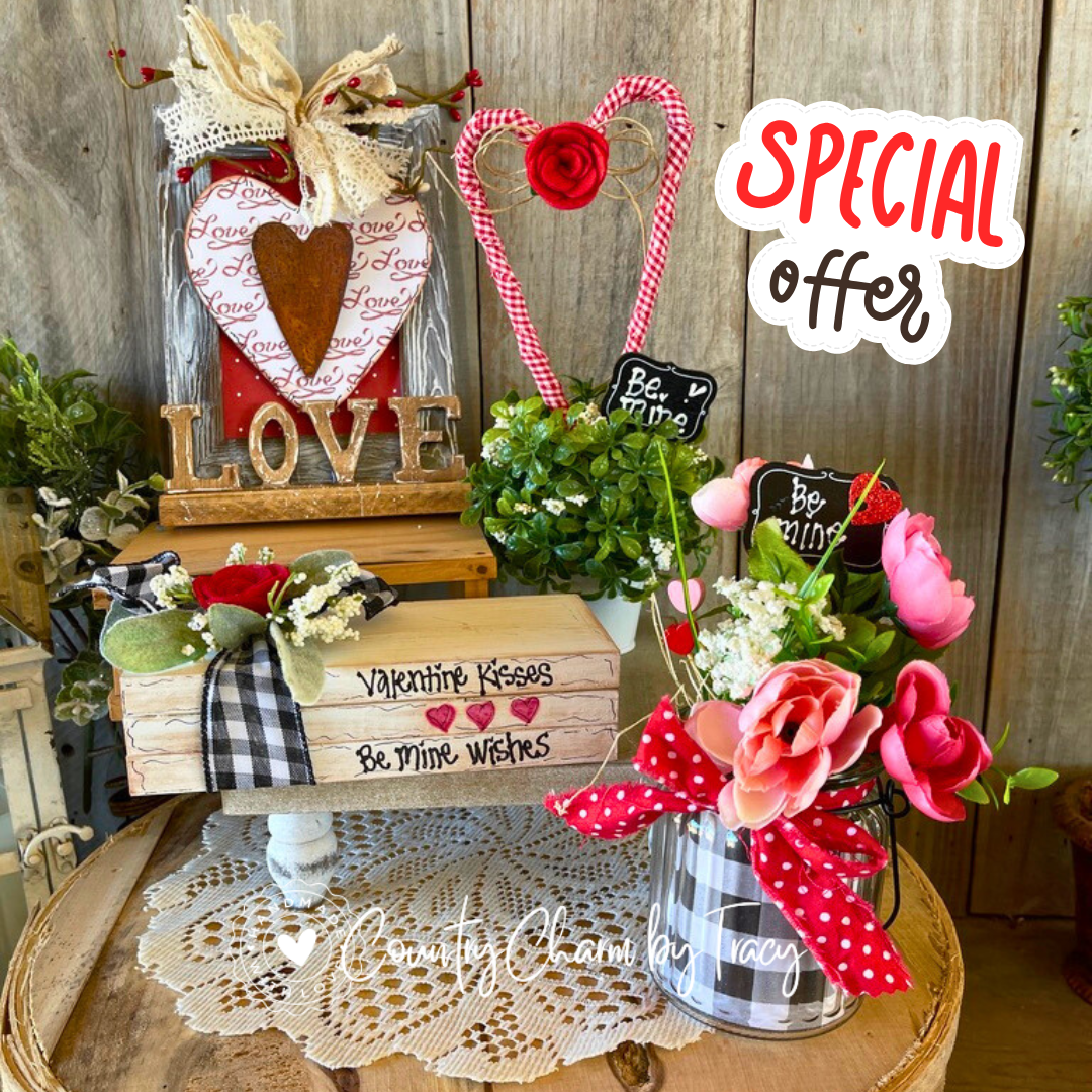 From the Vault – Rustic Red Valentine Set #3 - FREE Shipping!