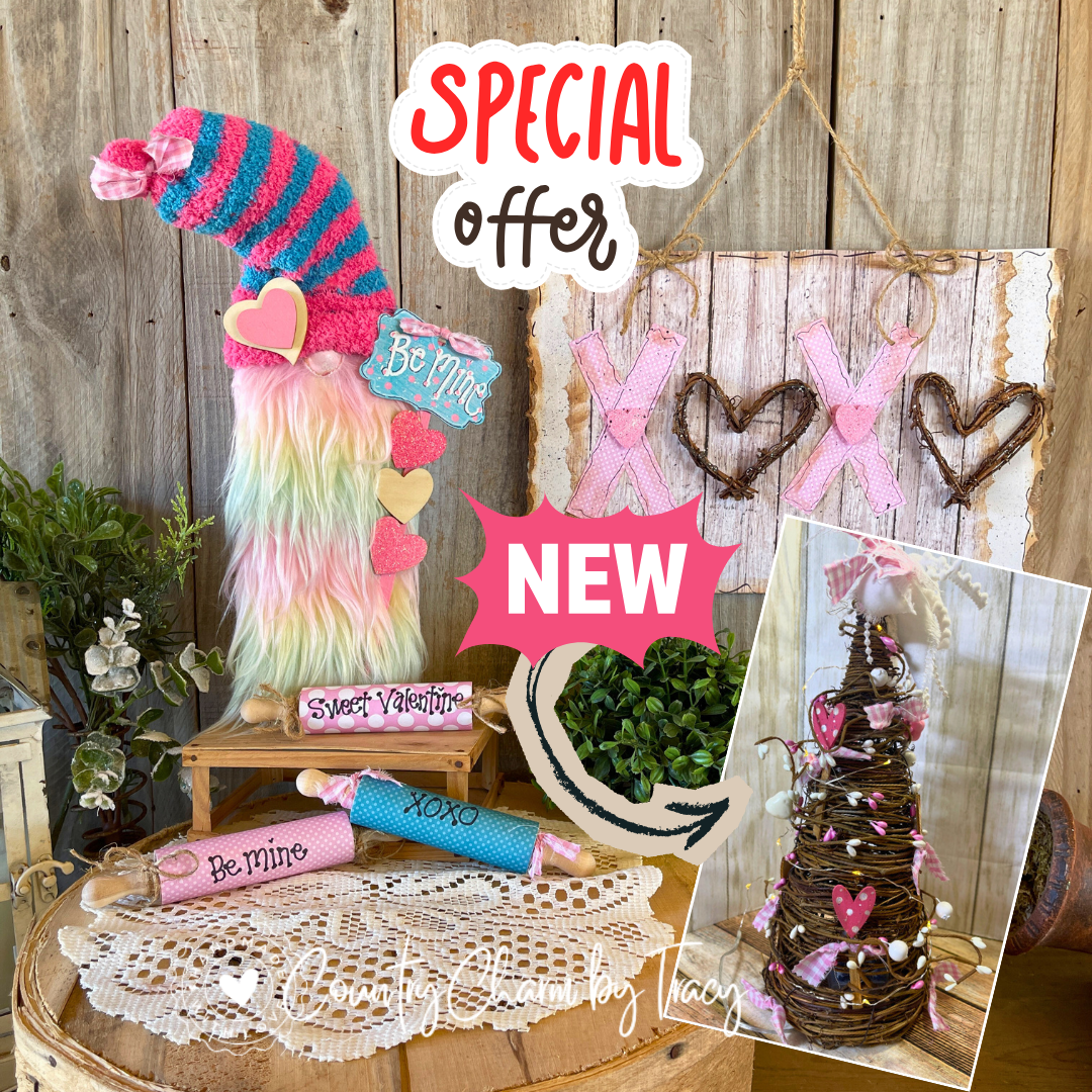 NEW item added this Set! From the Vault – Pink, Blue & Ivory Valentine Set #2 - FREE Shipping!