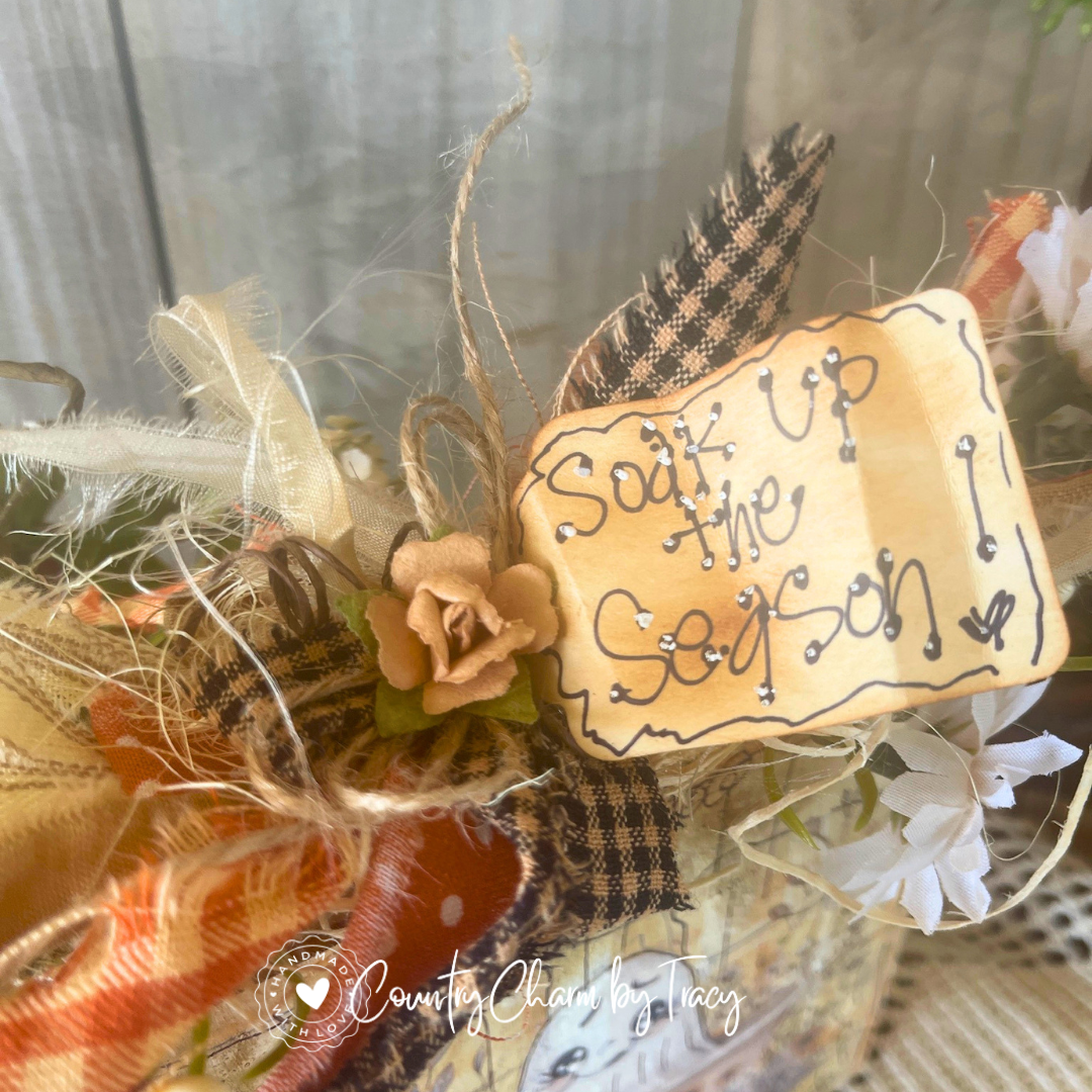 Soak Up the Season Ghost 5x5 Wood Block Decor