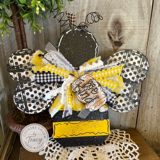 BEE Bundle Set of 4 - Wood Bee - Hives - Smashed Can Set