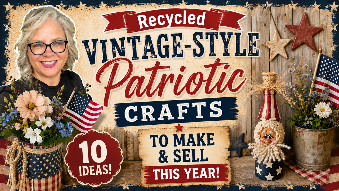 Vintage-Style Americana Patriotic Crafts | 10 Ideas to Make and Sell | Bottles, Cans, Brown Bags