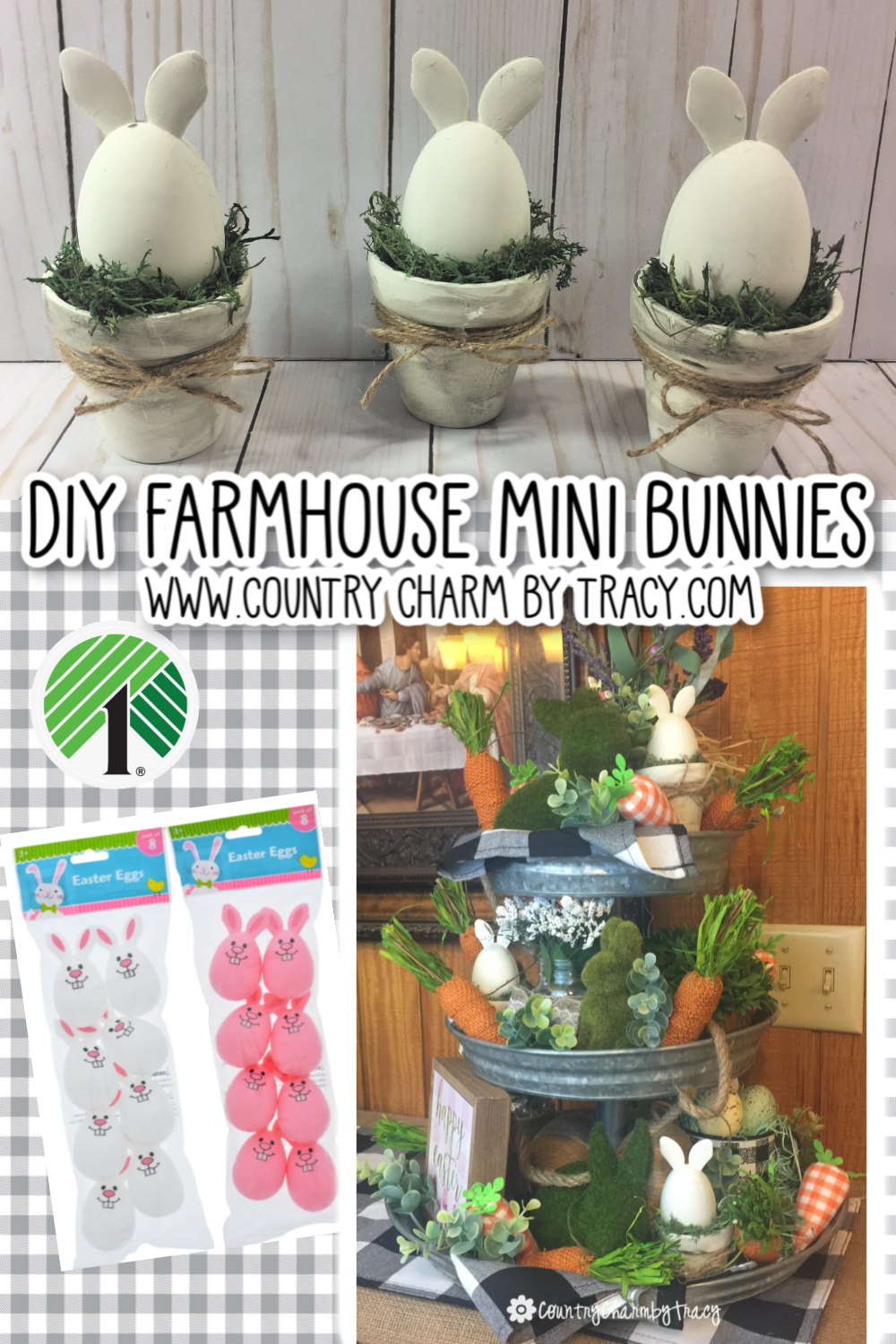 Dollar Tree DIY Farmhouse Mini Bunnies
