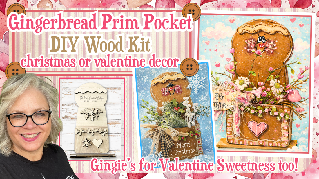 Gingerbread DIY Wood Kit for Valentine's or Christmas