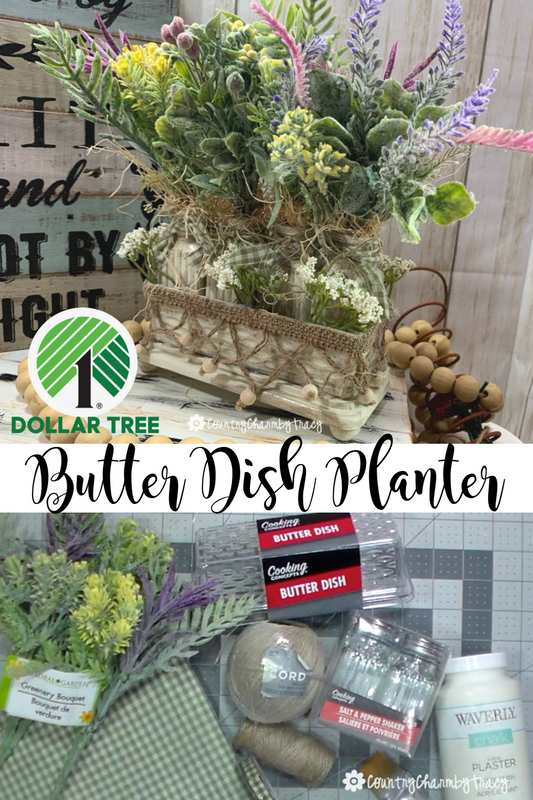 Dollar Tree Butter Dish Planter