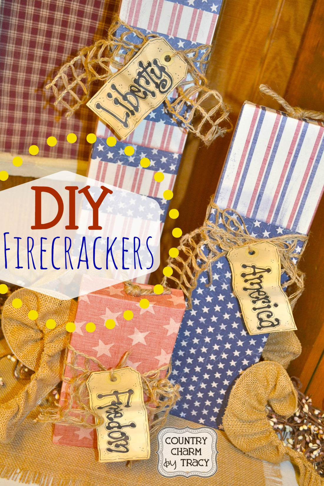 DIY {Vintage Nation} Firecrackers | Repurposed Cricut Cartridge Boxes (Video Tutorial)