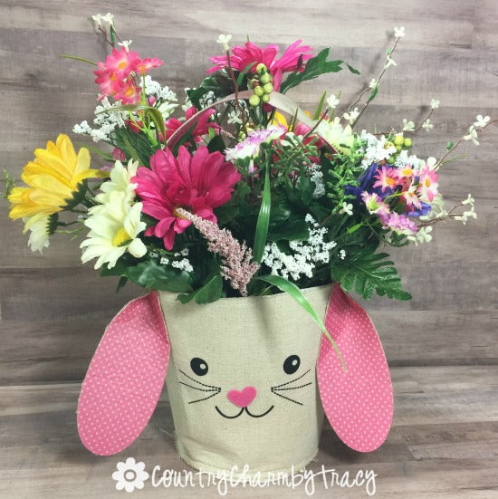 DOLLAR TREE Burlap Bunny Bucket – Country Charm by Tracy