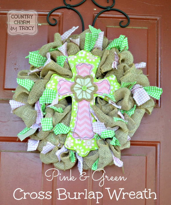 ♥ Pink & Green Cross Spring Wreath - 2 Different Ways!