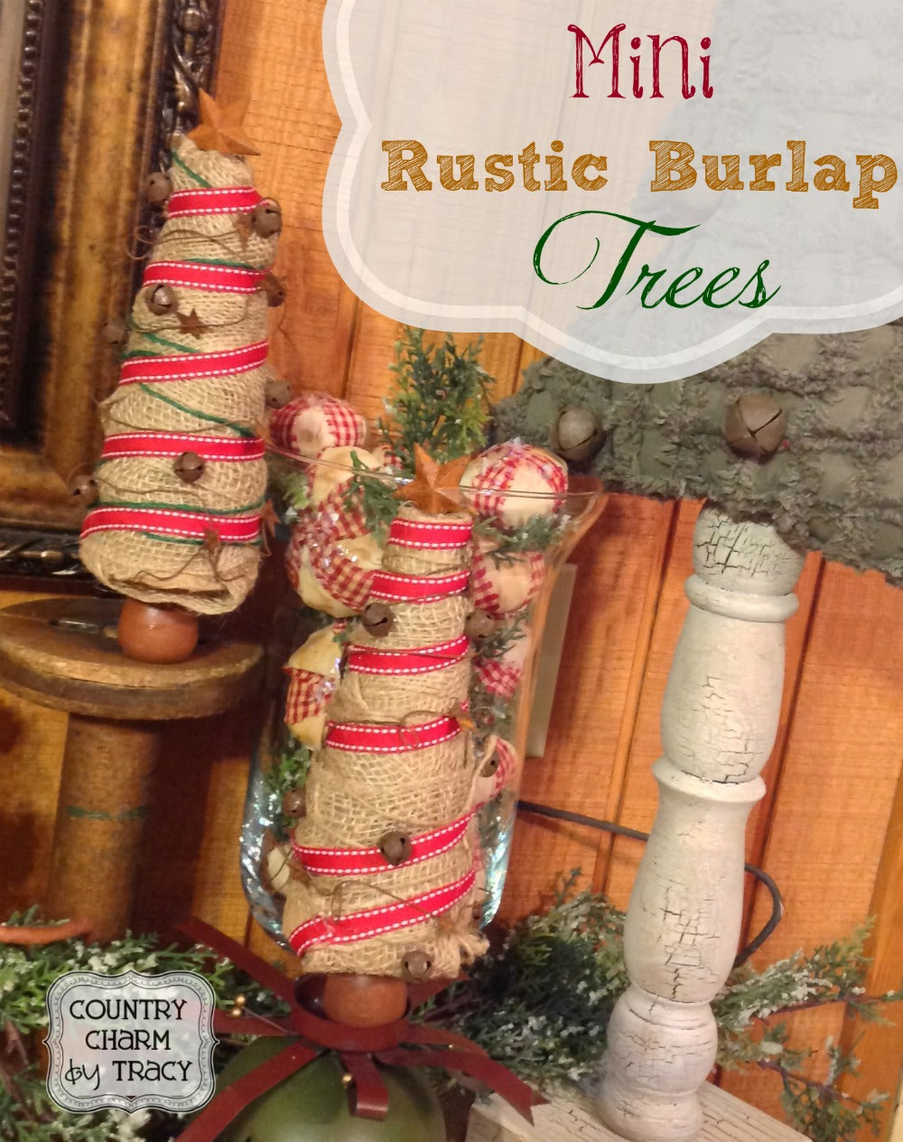 {Mini Rustic Burlap Trees}