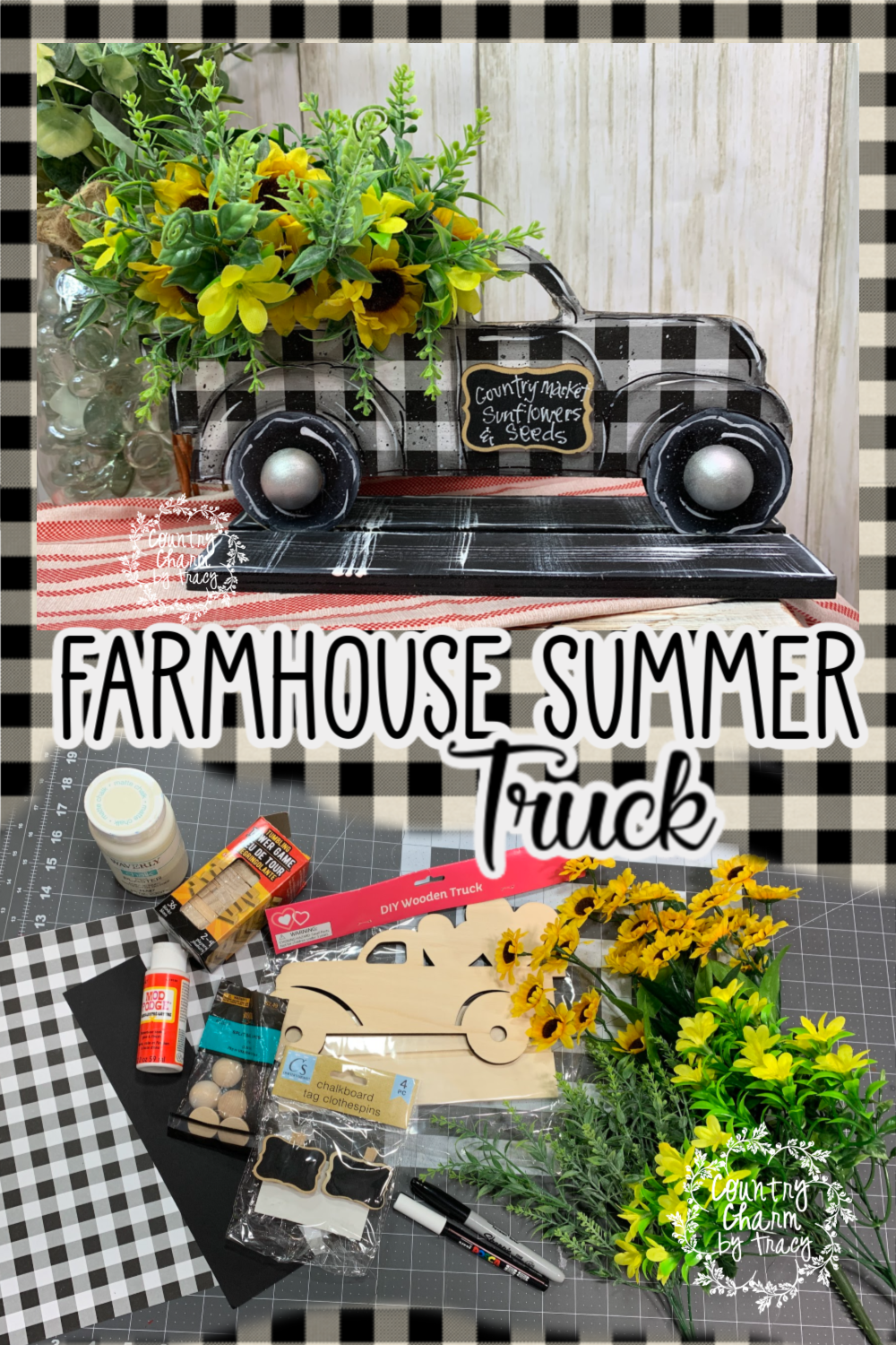 Farmhouse Summer Truck //  Dollar Store Crafts