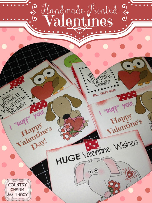 {Handmade Printed Valentines} with Free Printable