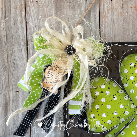 🍀 Simply Blessed Whimsical Shamrock Wall Hanging