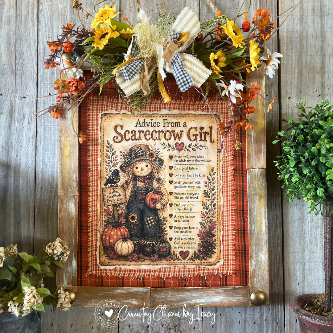 Advice from a Scarecrow Girl - 18x14 Framed Wall Decor