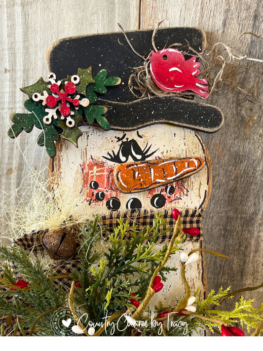 ❄️ Handpainted Snowman Prim Pocket ❄️