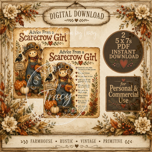 Advice from a Scarecrow Girl - 5x7 Printable Bundle | 2 PDFs Included | Instant Download