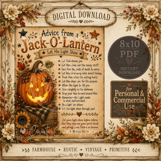 Advice from a Jack-O-Lantern || 8x10 PDF Printable | Instant Download
