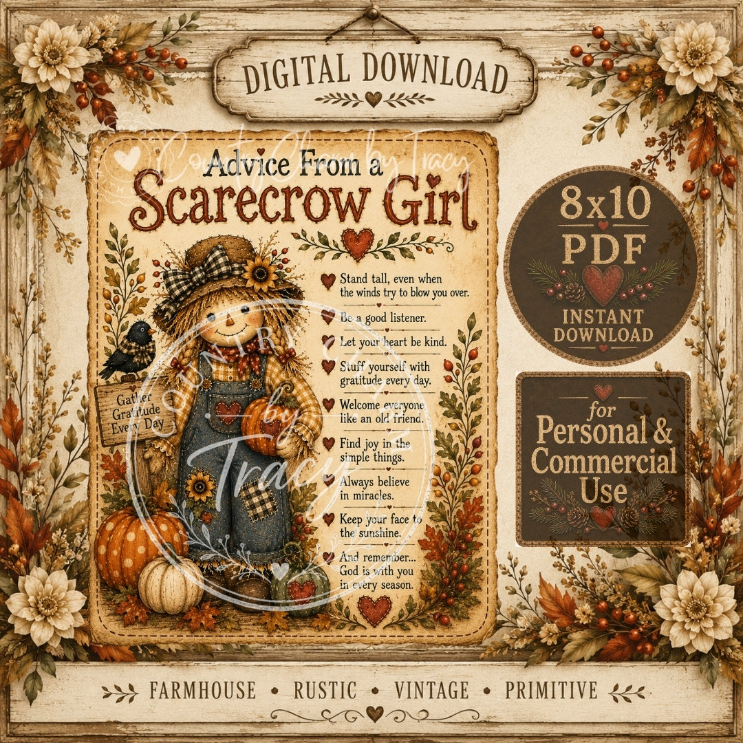 Advice from a Scarecrow Girl - 8x10 PDF Printable | Instant Download