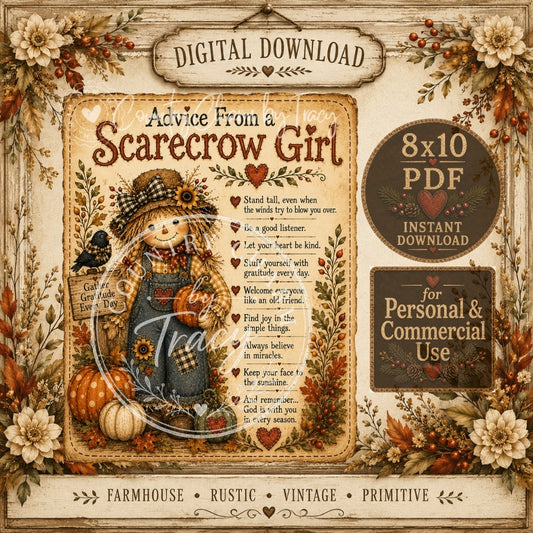 Advice from a Scarecrow Girl - 8x10 PDF Printable | Instant Download