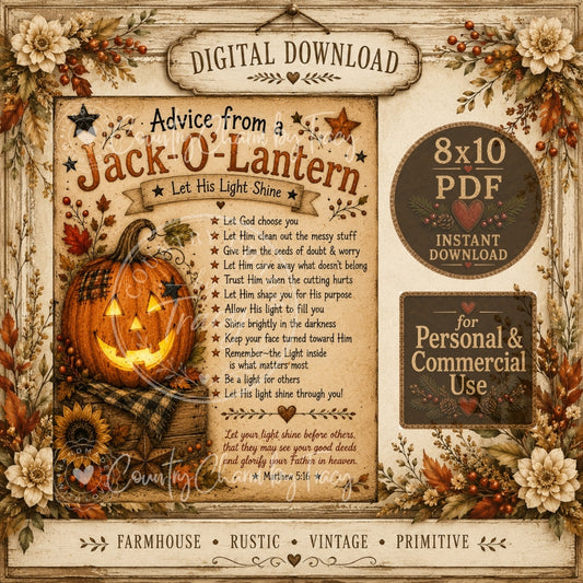 Advice from a Jack-O-Lantern 8x10 PDF Printable | Instant Download