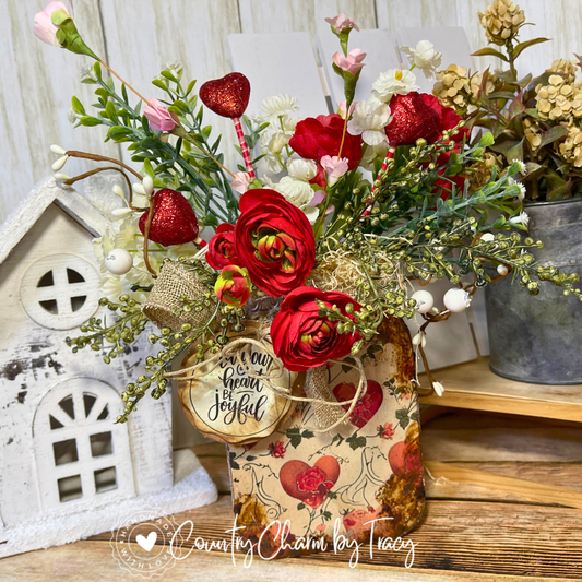 Valentine Mason Jar Shelf Sitter