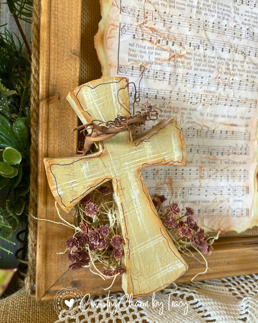 NEW!! Old Rugged Cross Shadow Box – 11x14 Rustic Faith Decor