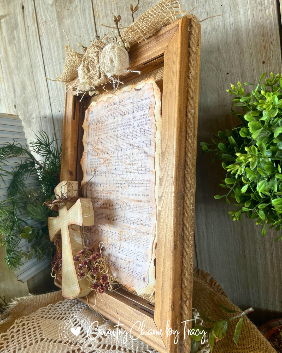 NEW!! Old Rugged Cross Shadow Box – 11x14 Rustic Faith Decor