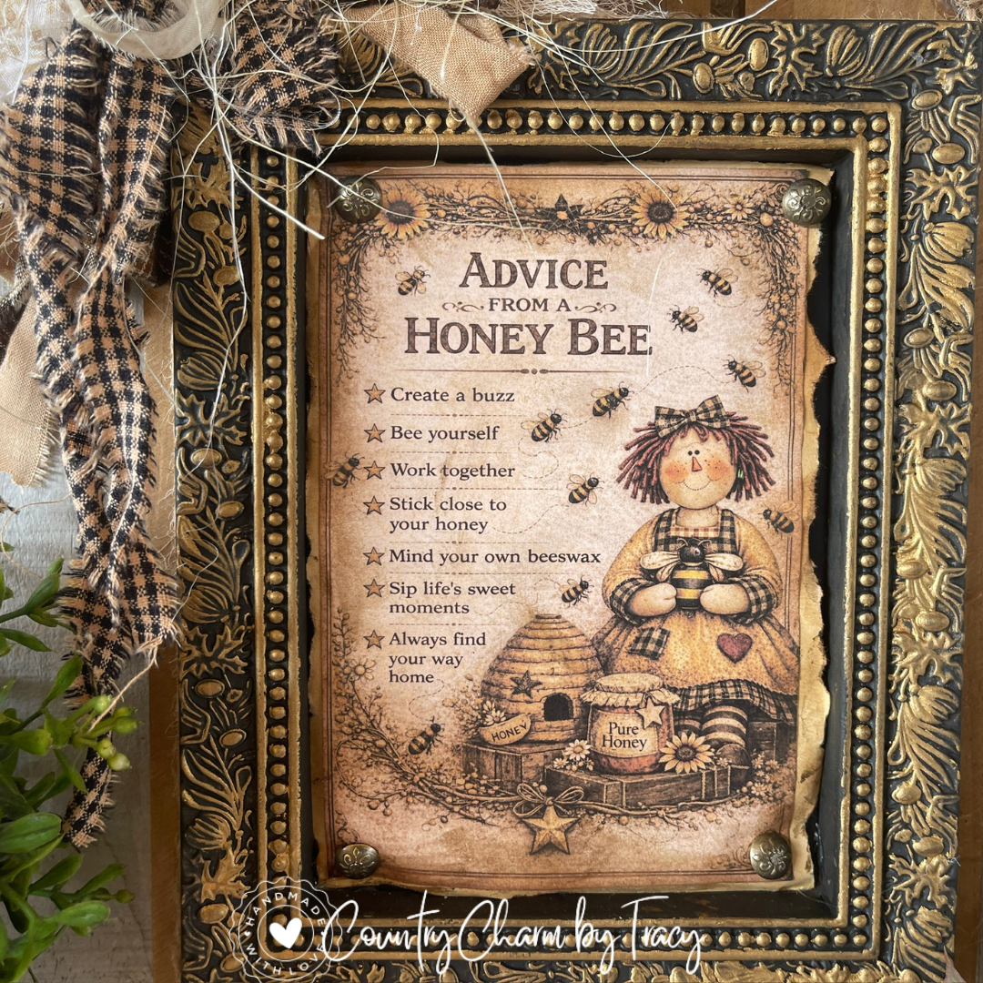 Advice from a Honey Bee Frame Art – 10" x 9"