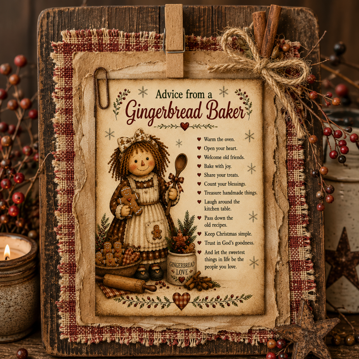 Advice from a Gingerbread Baker - Printable Bundle (8x10, 5x7 and Primitive Layering PDF)