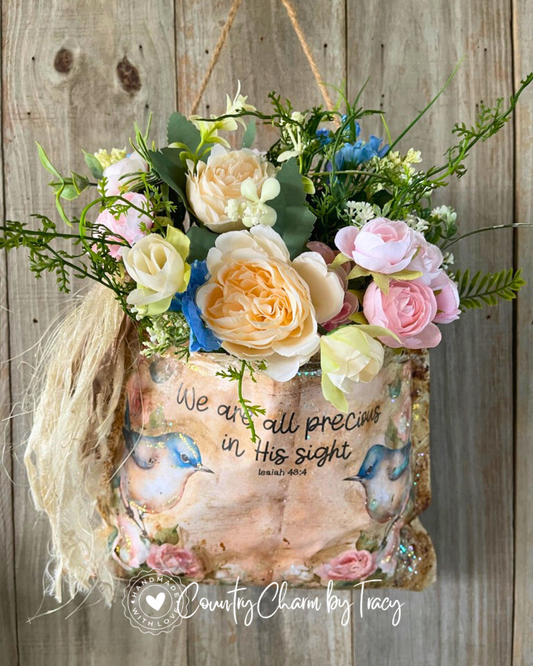 “Precious in His Sight” Floral Pocket Wall Hanger – FREE SHIPPING