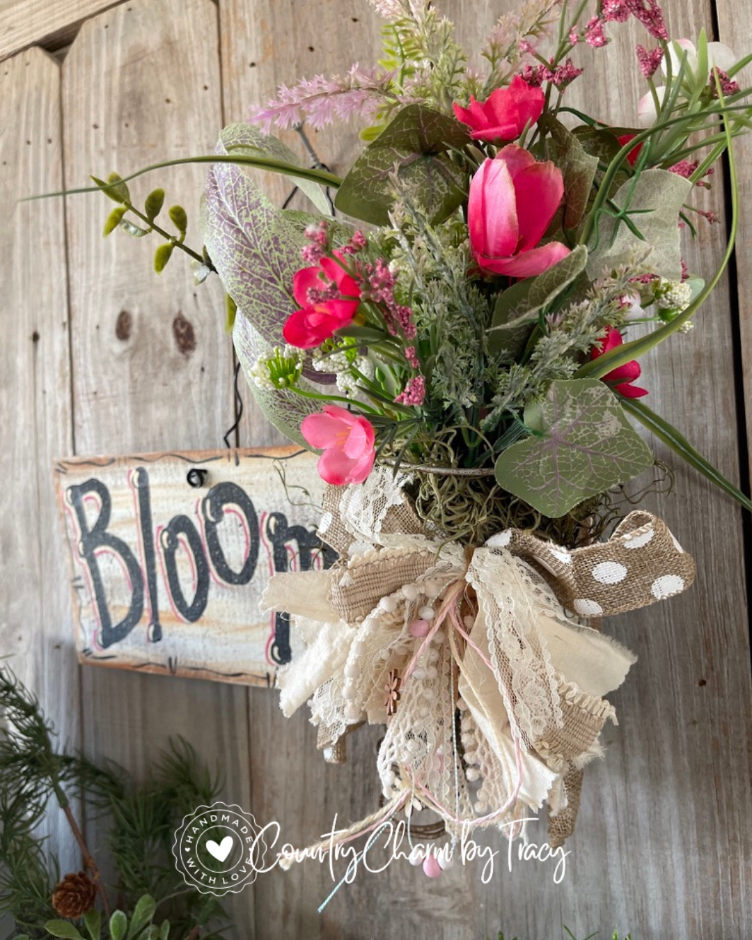 🌷“Bloom” Rustic Spring Wood Wall Hanger – FREE SHIPPING