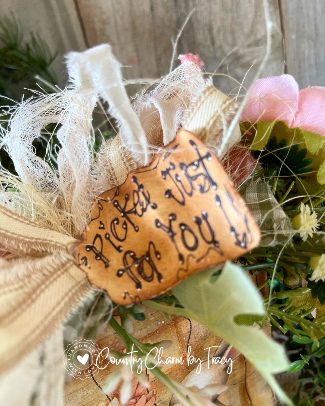 Picked Just for You Bunny Block Shelf Sitter #2– FREE SHIPPING