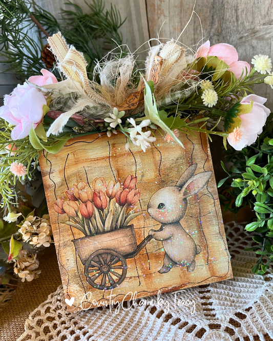 Picked Just for You Bunny Block Shelf Sitter #2– FREE SHIPPING