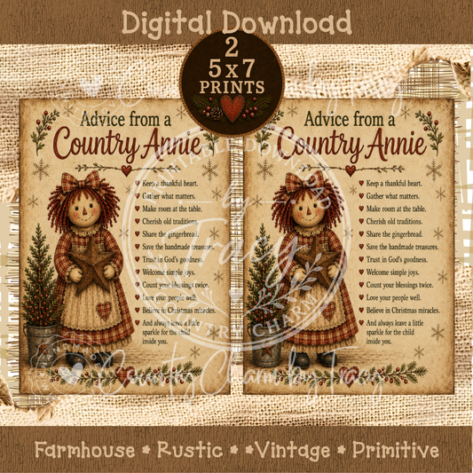 Advice from a Country Annie - 5x7 Prints Digital Download Two-Pack