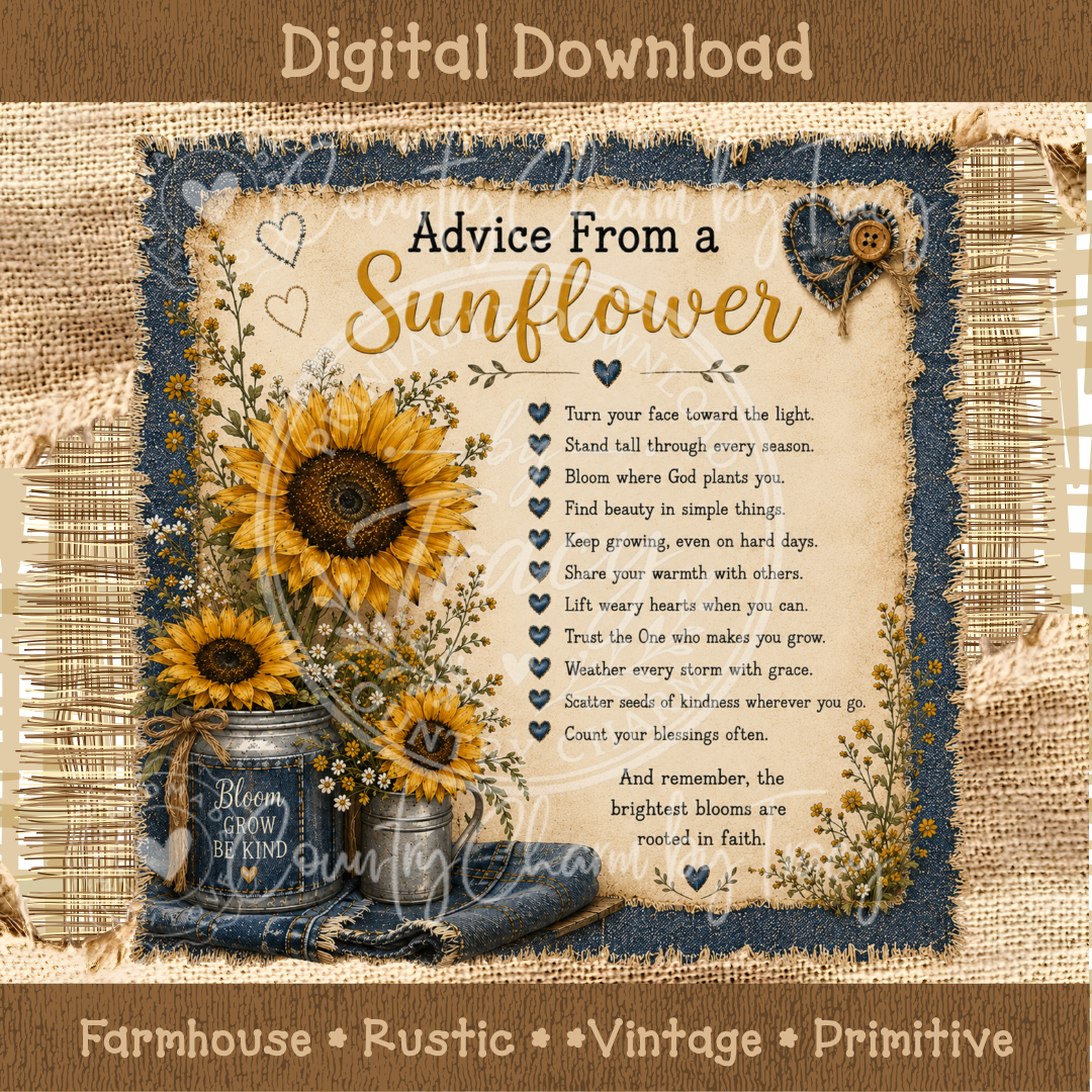 Advice from a Sunflower - Digital Download Printable