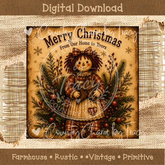 Merry Christmas From Our Home to Yours - Annie Christmas Label