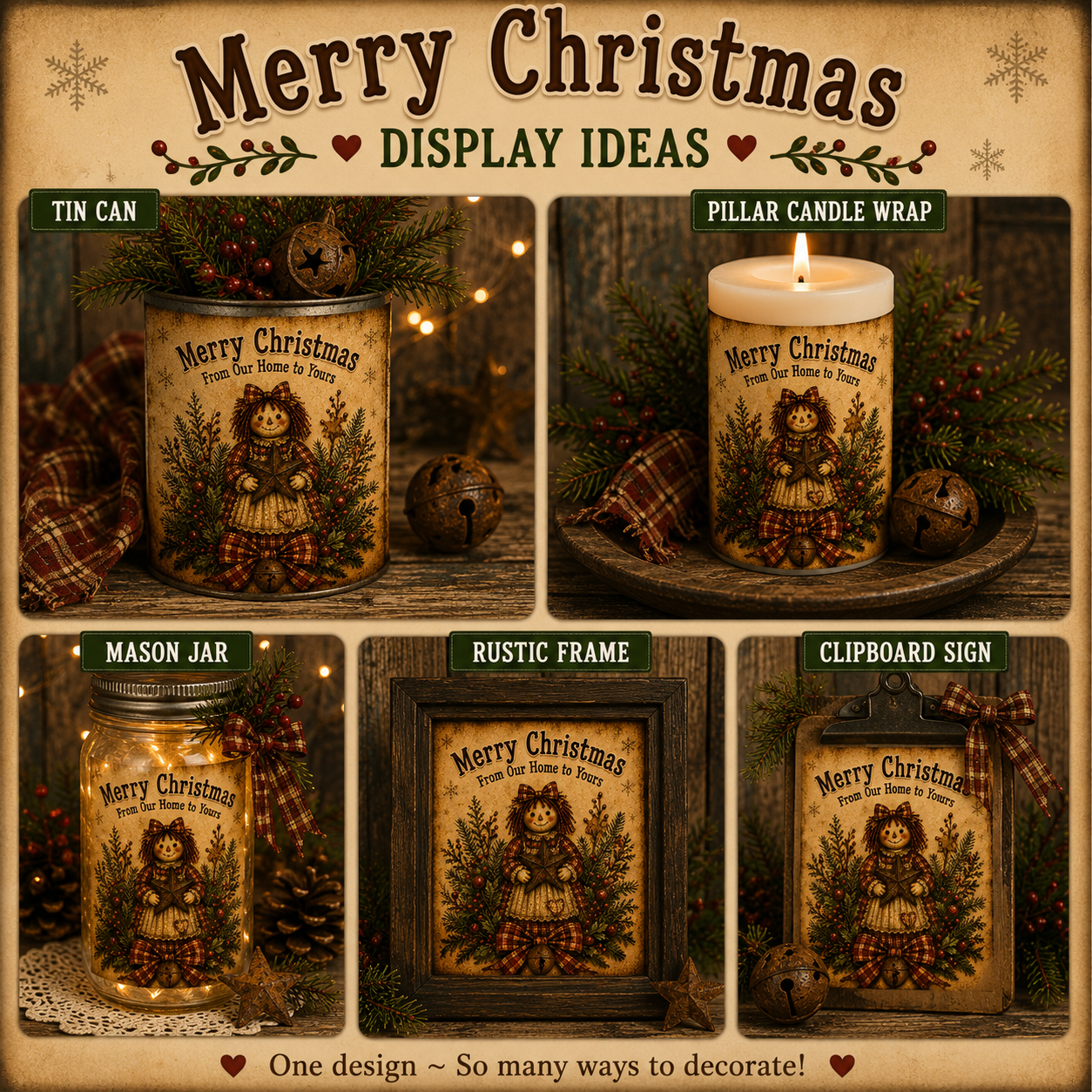 Merry Christmas From Our Home to Yours - Annie Christmas Label
